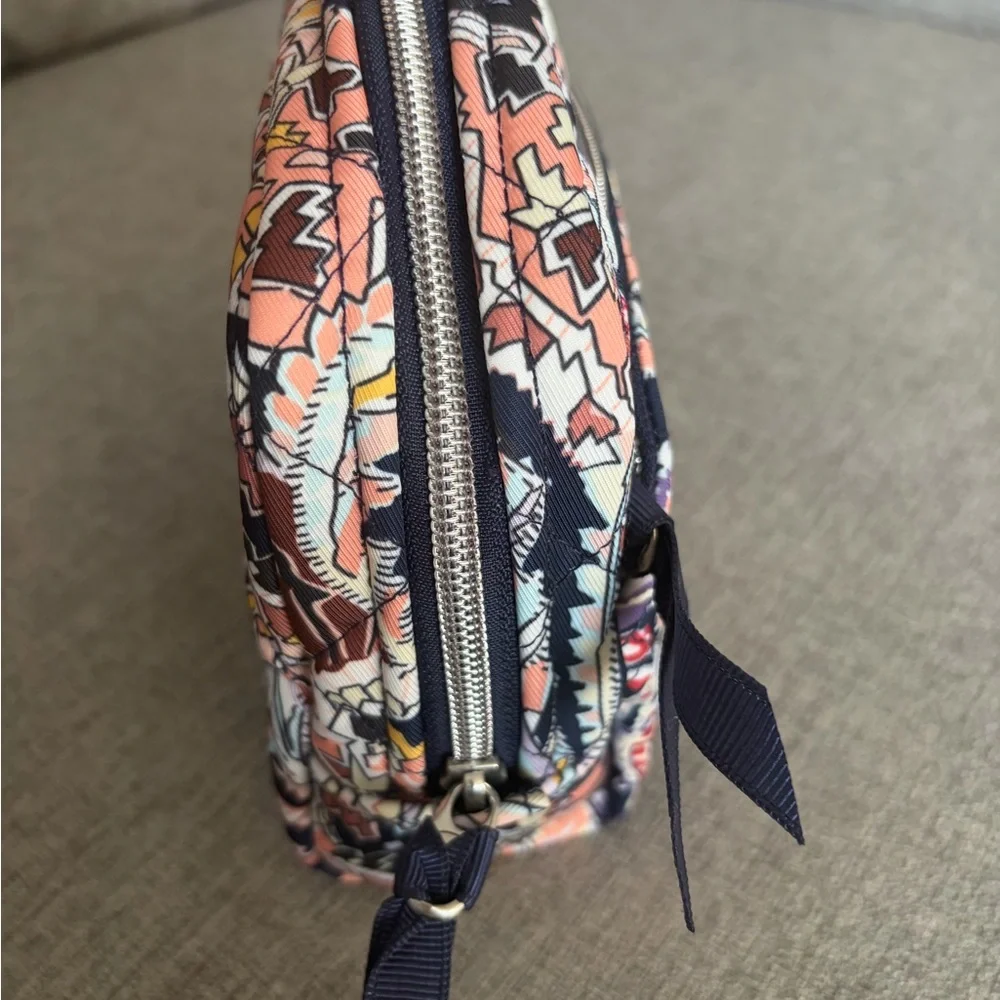 Vera Bradley Navy and Pink Patterned Cosmetic Bag